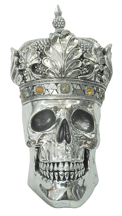 Resin Skull With Crown Large